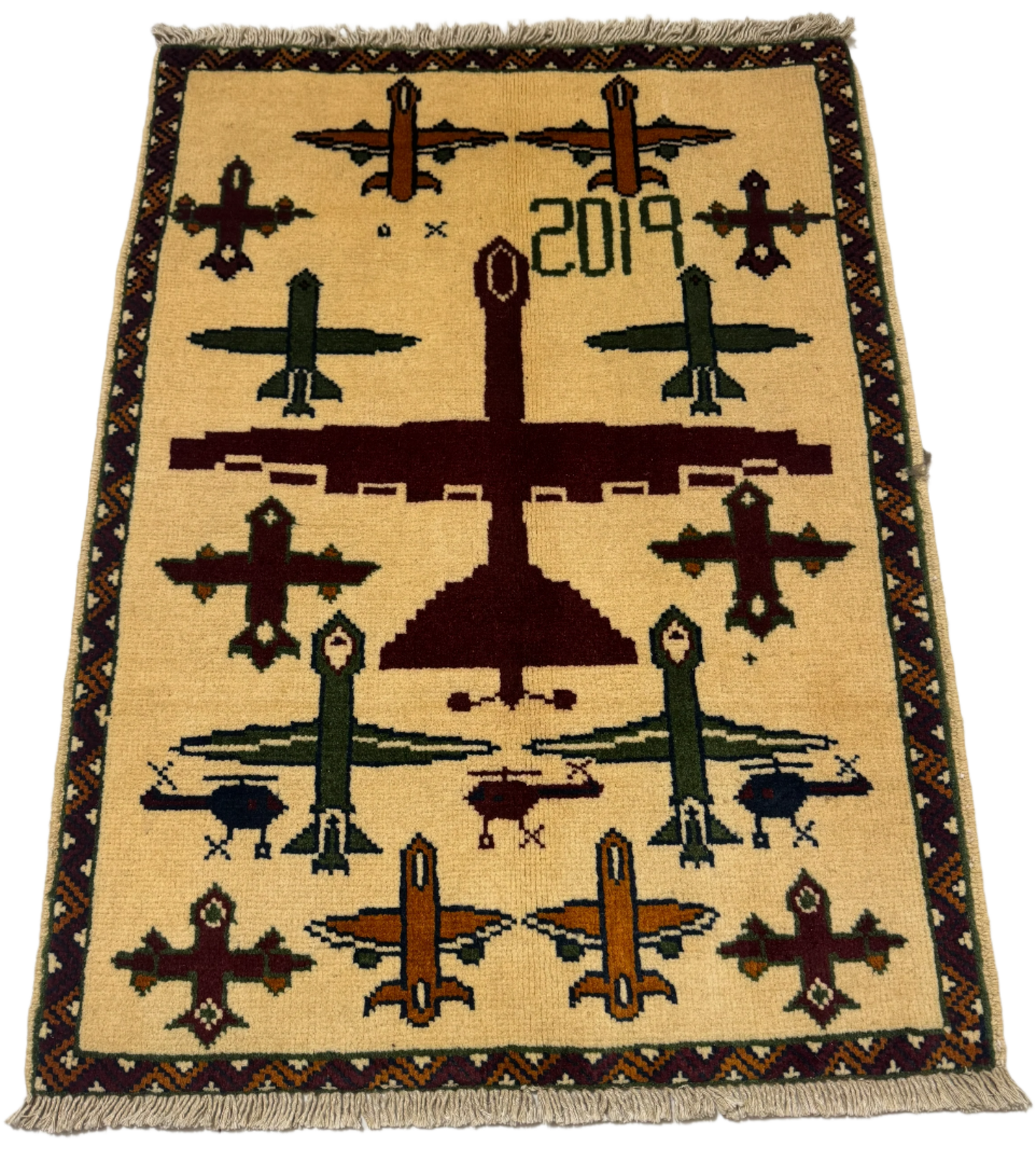 2019 Drone Formation War Rug | 3'x2' | Desert Collection