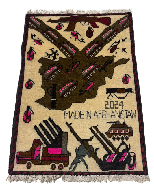 2024 Afghanistan Map War Rug | 3'x2' | Desert Collection