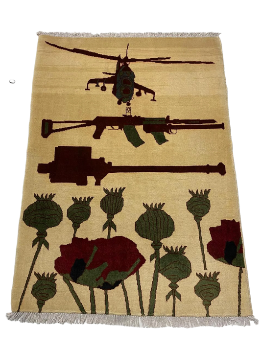 Armaments & Poppy War Rug | 5'x3' | Desert Collection