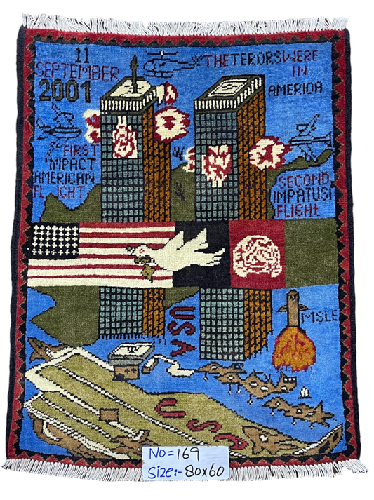 USA Twin Towers 2001 Afghanistan War Rug | 3'x2' | 9/11 Collection