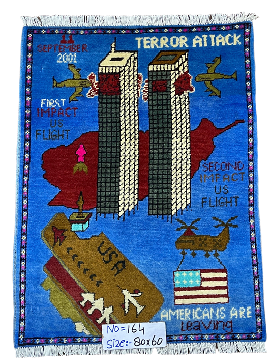 USA Twin Towers 2001 Afghanistan War Rug | 3'x2' | 9/11 Collection