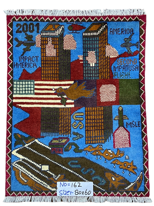 USA Twin Towers 2001 Afghanistan War Rug | 3'x2' | 9/11 Collection