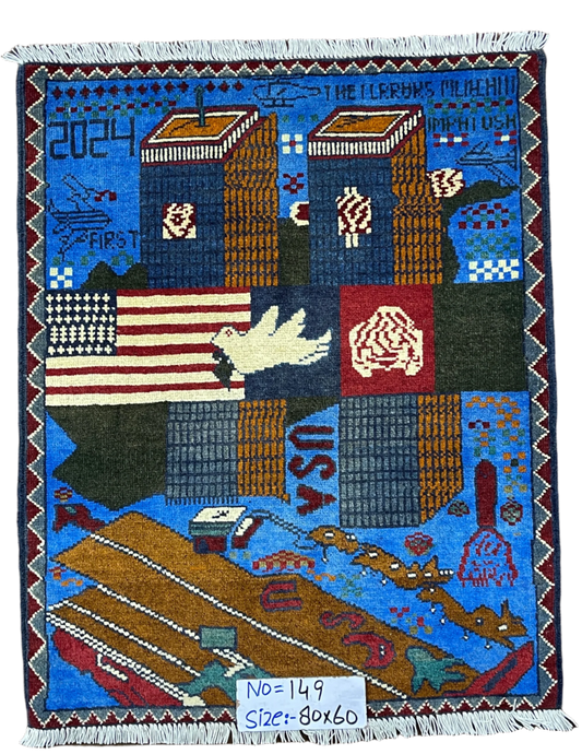 USA Twin Towers 2001 Afghanistan War Rug | 3'x2' | 9/11 Collection