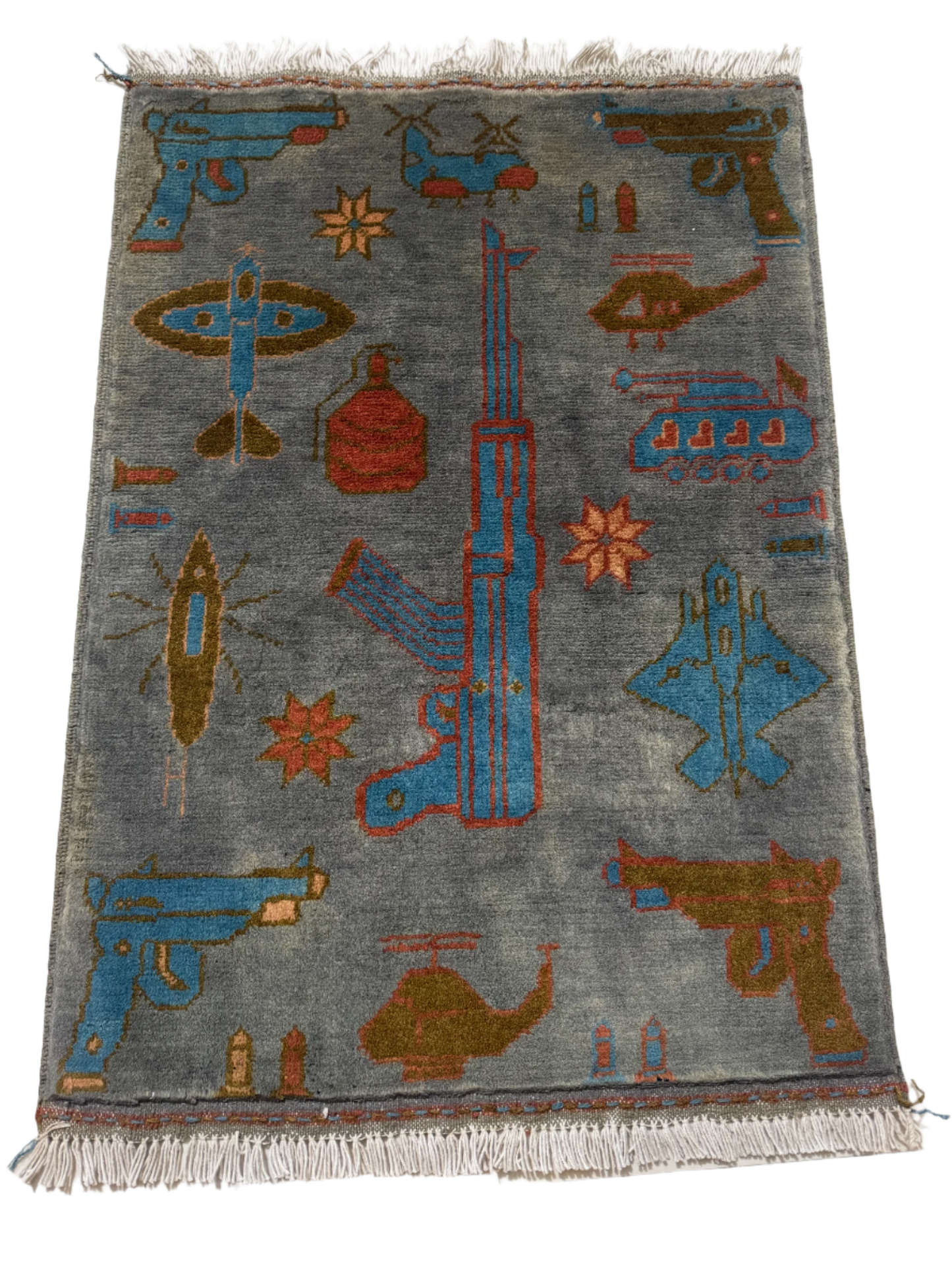 Military Arsenal War Rug | Dove Grey | 3'x2'