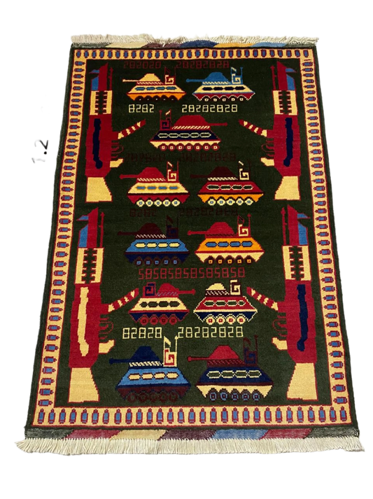 Soviet Tank Formation Woven War Rug | 4'x2.5'