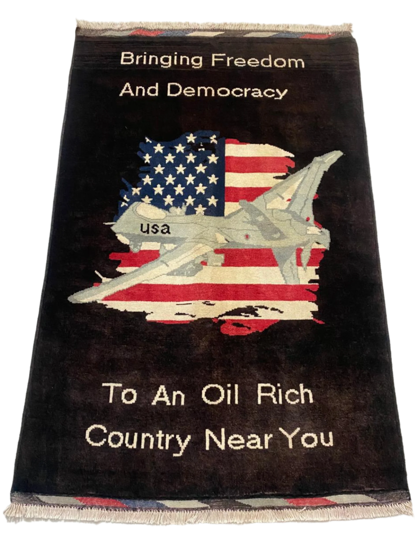 "Democracy" American Reaper Drone War Rug | 5'x3'