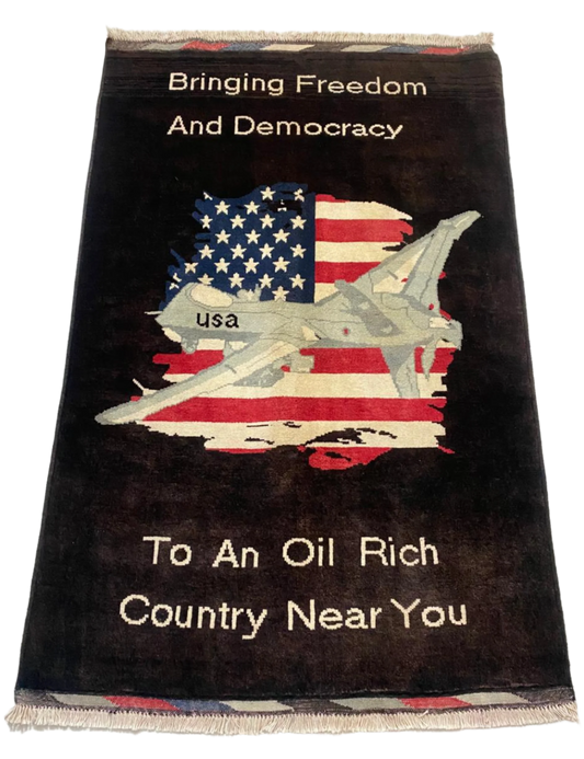 "Democracy" American Reaper Drone War Rug | 5'x3'